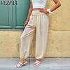 Women's Fashion Casual Solid Color Print High Waist Trousers Pants & Capris