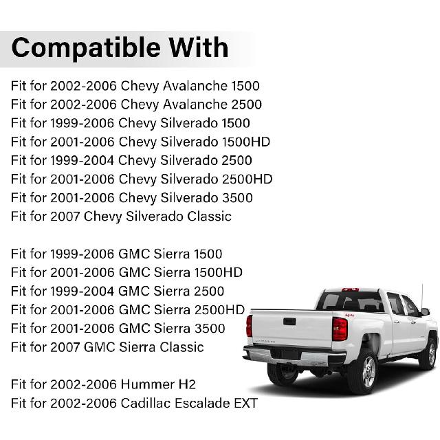 88980510 Tailgate Cable Strap with Bolt, Tailgate Parts, Fit for 1999-2007 Chevy Silverado Avalanche GMC Sierra 1500 2500 3500, Replace 88980509