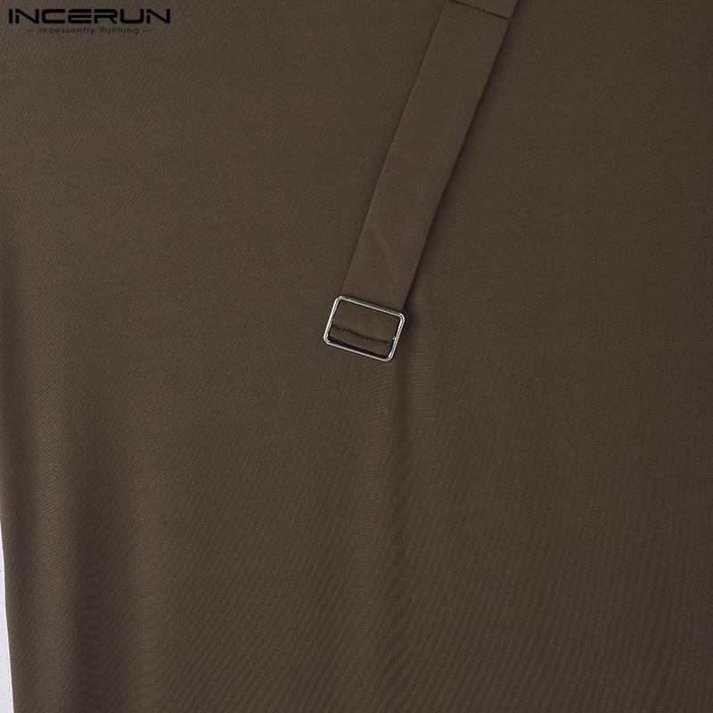 INCERUN Мужские топы без рукавов с неровным подолом и разрезами, повседневные длинные майки