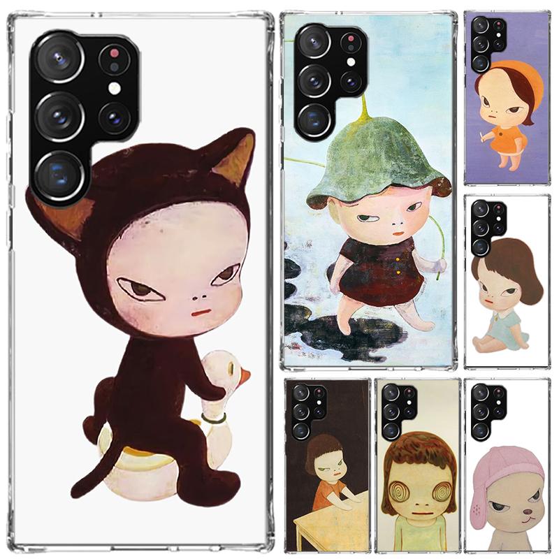 Чехол для телефона Y-Yoshitomo Nara для Samsung Galaxy S26 S24 S23 Ultra S25 Edge S22 S21 Plus S20 FE + Мягкий Чехол с Рисунком Funda Galaxy S2