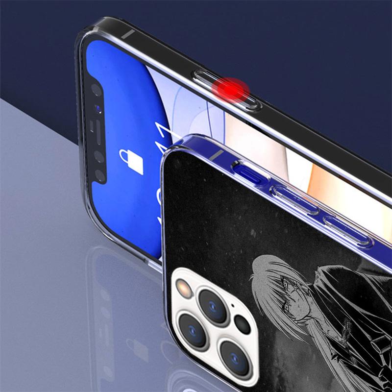 Чехол для телефона Аниме Бродяга Кэнсин Для iPhone 17 Air 16 Pro Max 16E 15 + 14 Plus 11 12 13 Mini 7 8 SE Подарок Печатный Чехол Fundas 17 A