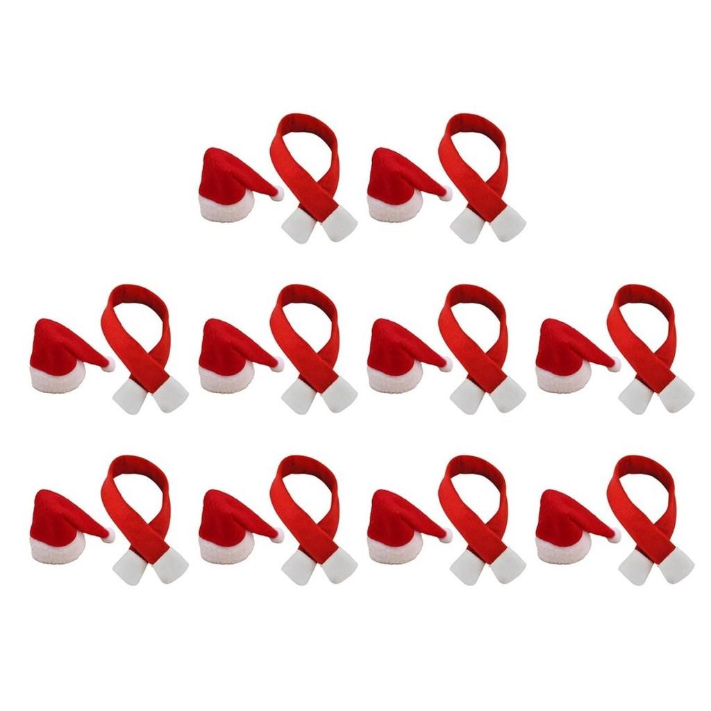 Бутылка Рождественское Вино Украшение Нетканый Шарф Шапка Принадлежности Сезонный