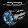4 Ports USB Car Charger Adapter LED Display QC 3.0 Fast Charging for IOS Android Black