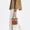 Charles & Keith Plush Series Minimalist Tote Bag Crossbody Bucket Bag PU Fabric Handbag Small Women bags Brown CK2-30271443-1