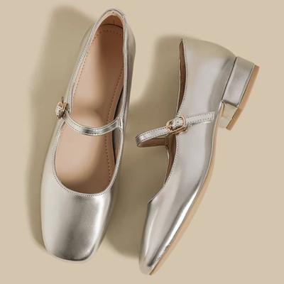 Мода Элегантные Женские Туфли Мэри Джейн на Среднем Каблуке с Квадратным Носком Босоножки на Каблуке Лодочки 2025 Лето Дизайнерские Неглубокие с Пряжкой Zapatillas De Mujer