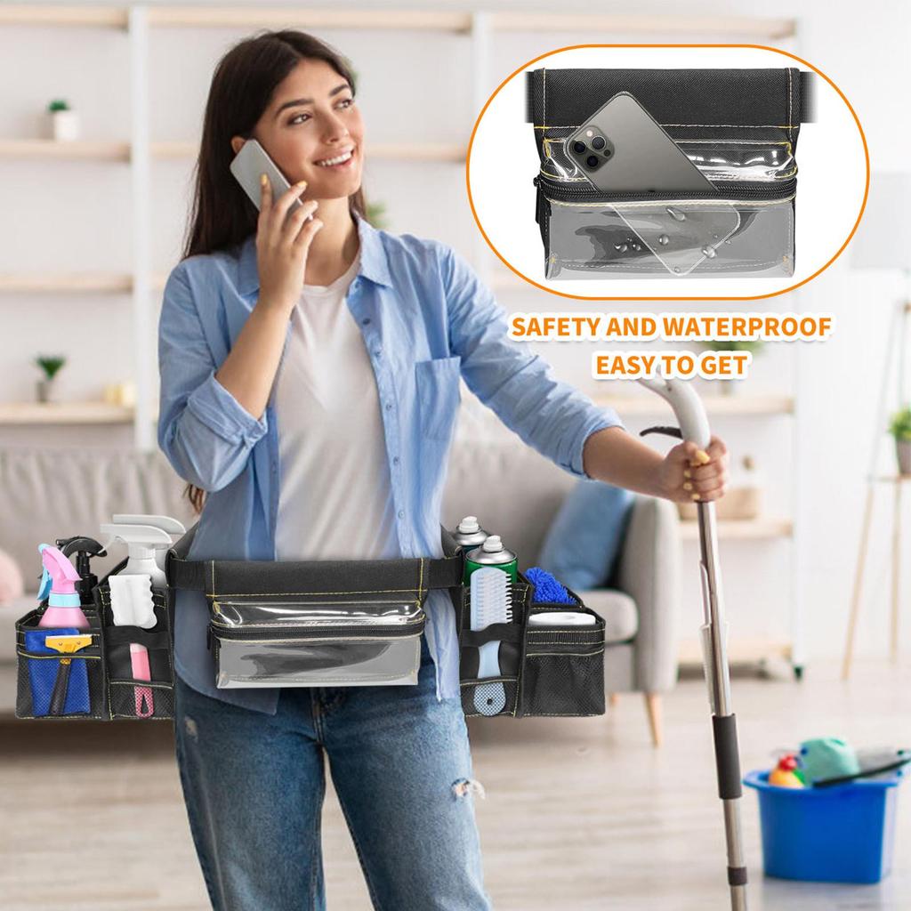 Gardening Tool Belt Adjustable Waterproof Waist Belt Bag Toolbelt With Multiple Pouches Housekeeping Apron For Plumbing