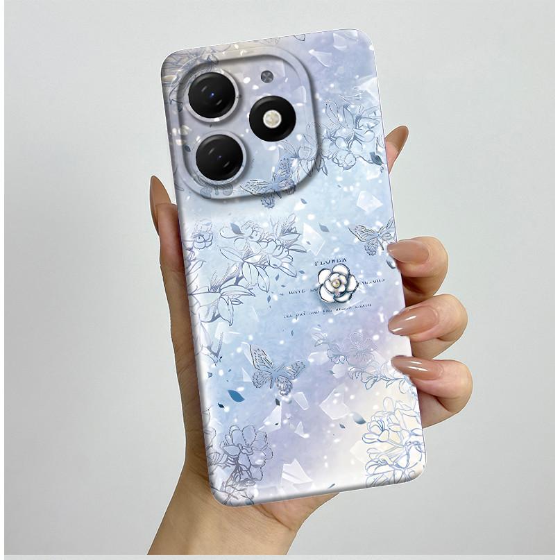 Для tecno Spark go 2024 BG6 Чехол Fundas Красивые Цветы Матовый Жидкий Силикон Защитная Крышка Для Tecno SparkGO 2024 Чехлы для Телефона