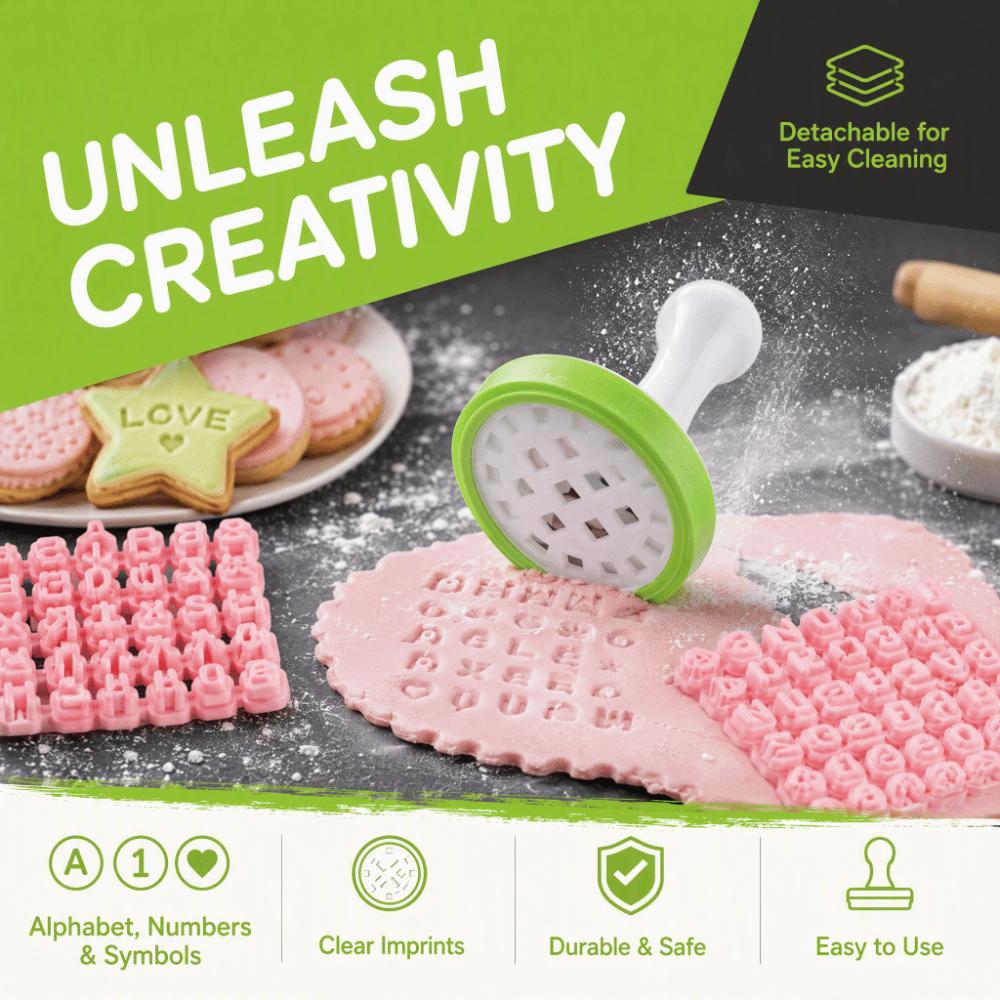 PP + Silicone Alphabet Cookie Stamp Alphabet Shape Letter Fondant Stamp  DIY Craft