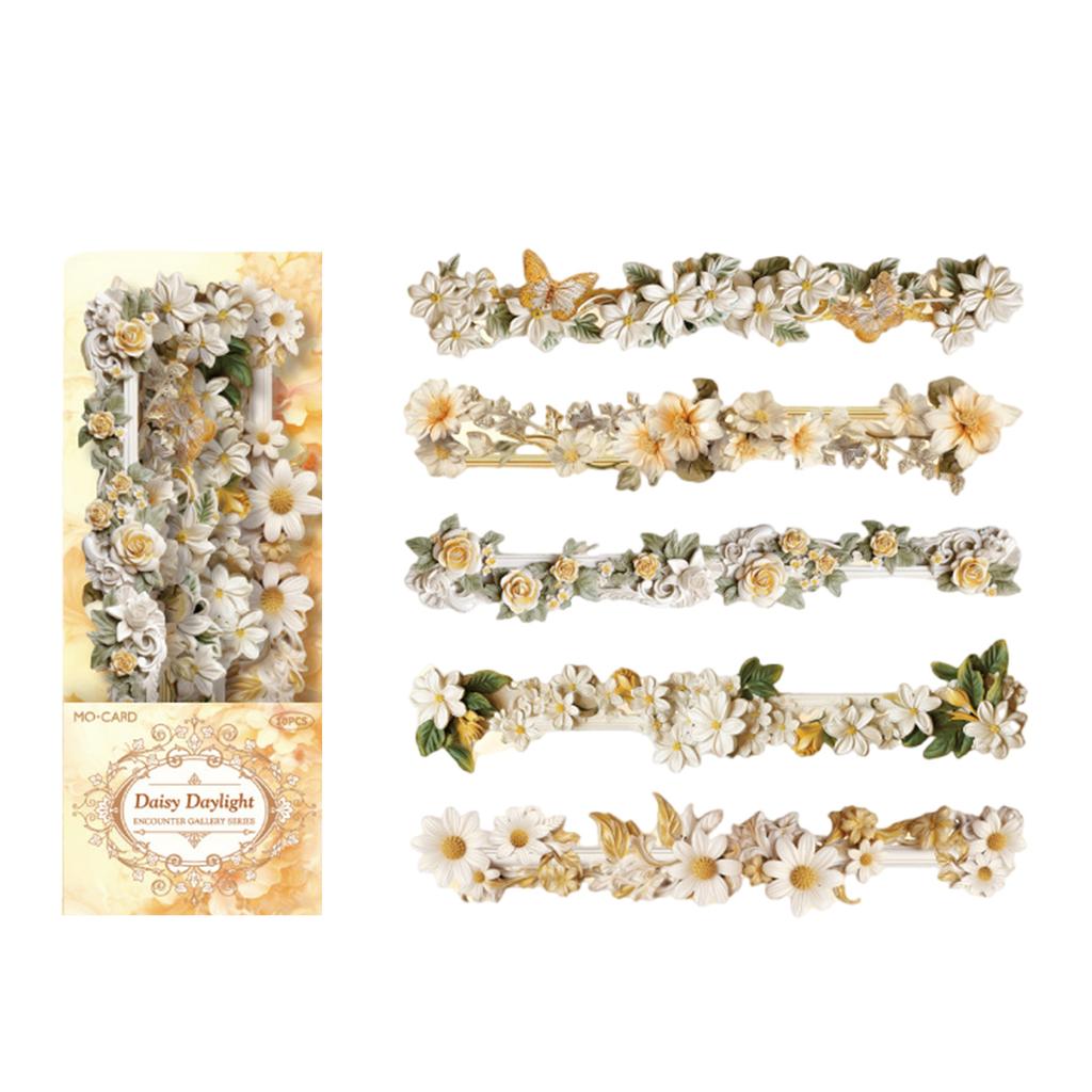 10 шт. Декоративная наклейка с цветочным бордюром, самоклеящаяся наклейка для скрапбукинга, ежедневника, чехла для телефона, фотоальбома