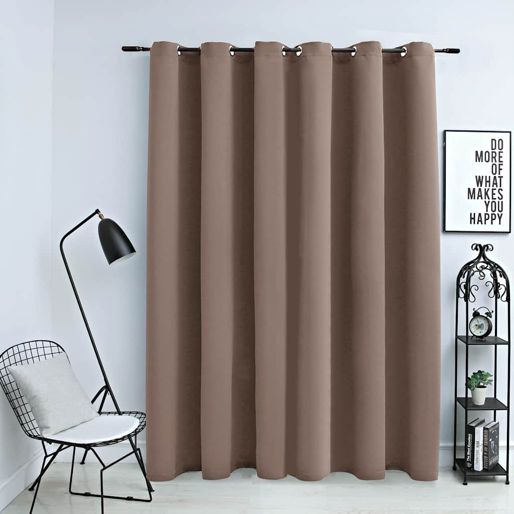 Vidaxl Zasłona Zaciemniająca Z Metalowymi Kółkami, Taupe, 290X245 Cm