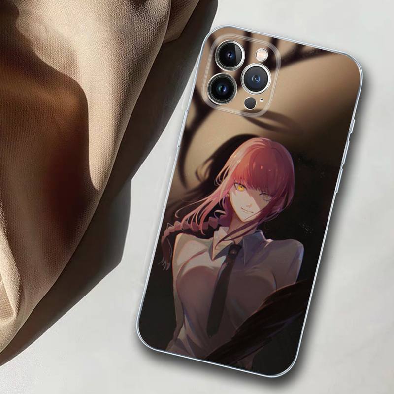 Makima Chainsaw Man манга аниме чехол для телефона мягкий силиконовый чехол для iphone 14 13 12 11 Pro Mini XS MAX 8 7 6 Plus X XS XR чехол