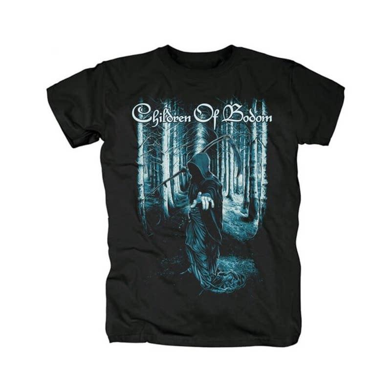 Hot Children of Bodom's Dark Metal Band "Death God" Print Short-Sleeved Cotton T-Shirt