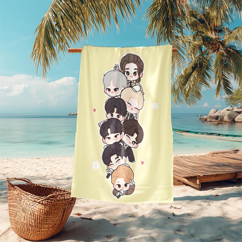 1Pc Cartoon Animal Friends Beach Towel Microfiber Beach Towel Thin Absorbent For Beach Swimming Yoga Bath Sports 091740