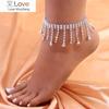Luxury Rhinestone Tassel Ankle Bracelet For Women Bling Bling Crystal Cz Fashion Barefoot Anklet Sandals Jewelry New Item