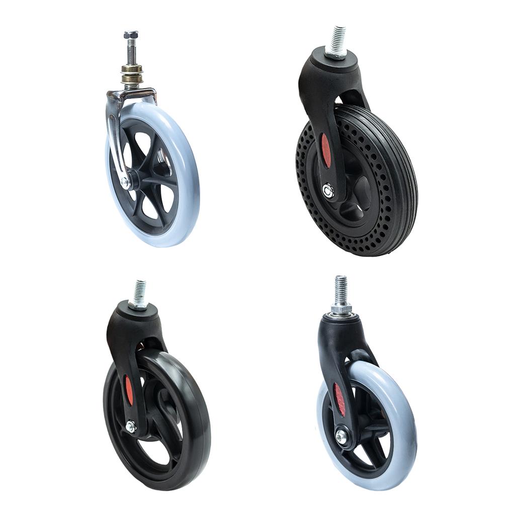 Детали для замены колес инвалидных колясок Колесо инвалидной коляски с передней вилкой Твердые сменные колеса для инвалидных колясок Ходунки