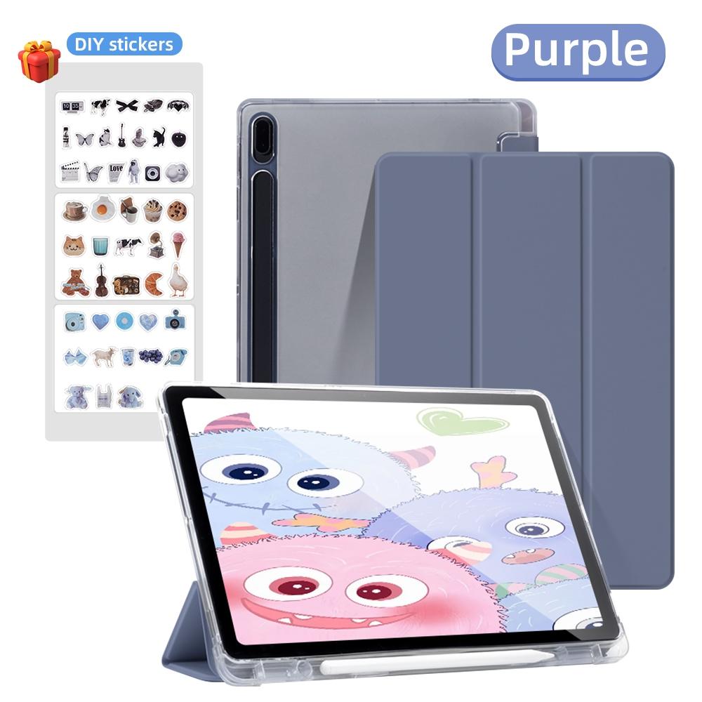 Чехол для Samsung Galaxy Tab A8 10.5 A9 Plus S9 FE Plus S8 Plus S7FE Plus S6 Lite Прозрачный чехол с держателем для карандаша