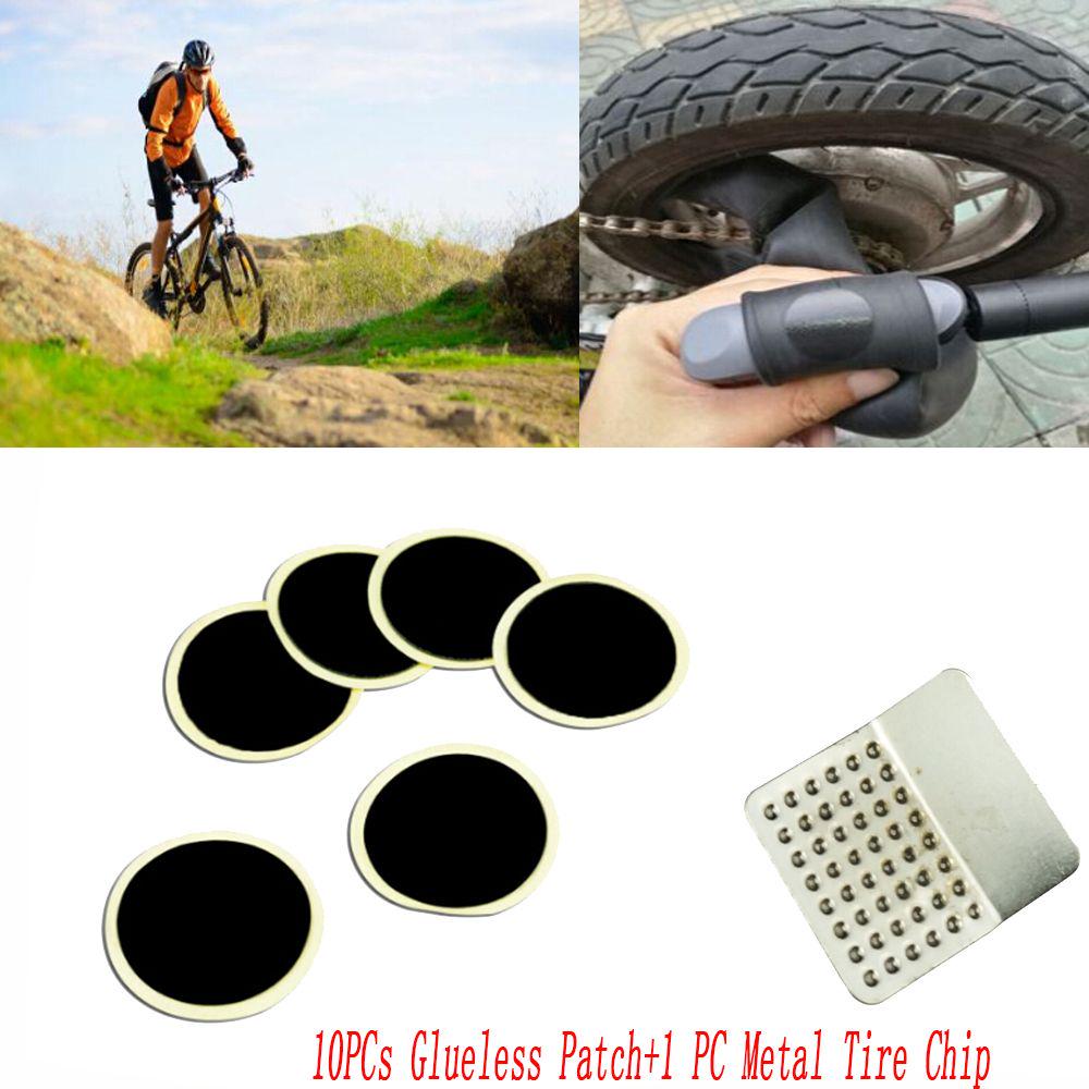 10PCS Fast Adhesive Cycling Mend Repair Tool No-glue Bike Tire Patch Bicycle Fix