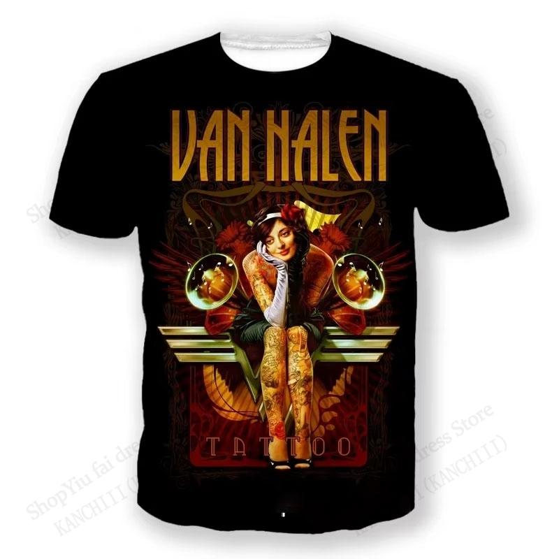 New Summer Unisex Tshirt Hip Hop Rock Van Halen Band Tour 3d Print Tshirt Unisex Unisex Fashion Short Sleeve Tshirt Kids Tops Tees Y2k