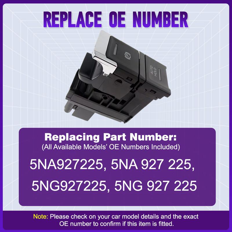 Car Electronic Handbrake Parking Hand Brake Switch Button for Volkswagen VW Tiguan 2017 2018 2019 2020 2021-2024 LHD 5NA927225