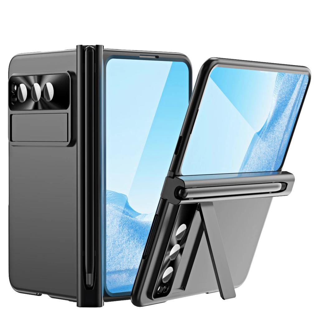 Для Google Pixel Fold Электролитический чехол со слотом для стилуса, защита шарнира, полная защита, магнитный шарнир, автоматическая адсорбция, чехол для телефона