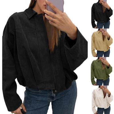 Женская модная однотонная куртка с рукавами и молнией