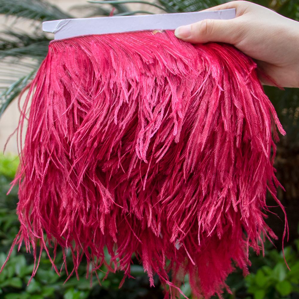 Feather1Meter Отделка из страусиных перьев 10-15/15-18/18-22 см Перья Бахрома Лента для Домашней Вечеринки Платья Шитья Свадебного Украшения Высокое Качество