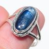 Натуральный голубой кианит драгоценный камень ручная работа 925 чистое серебро ювелирное кольцо размер 8 g3v08