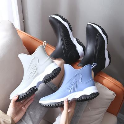 2025 новые модные женские полусапоги, для работы на улице, мойки машин и покупок в продуктовом магазине, легкие нескользящие резиновые ботинки для женщин