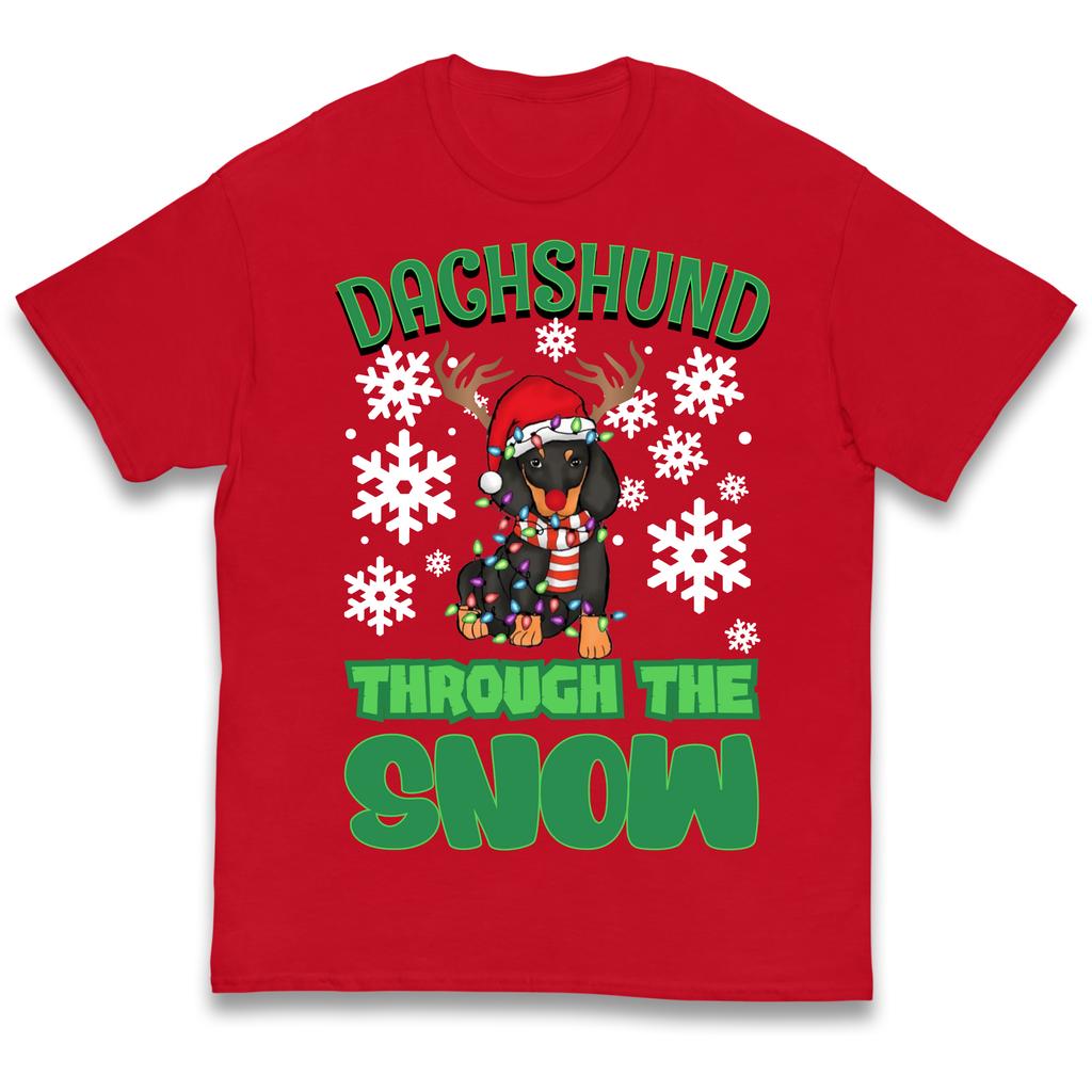 Dachshund Snow Christmas Kids T-Shirt