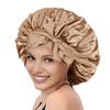 Satin Hair Bonnet for Sleeping Women Double-Layer Faux Silk Cap with Tie Curling
