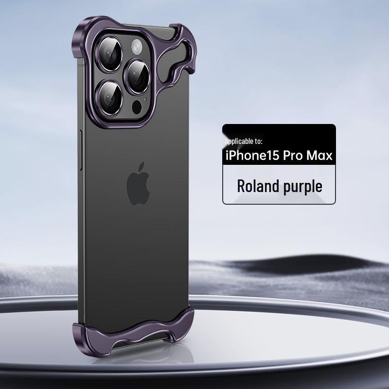 Металлический чехол-рамка для iPhone 16 Pro Max с пленкой для 15 линз, без задней панели