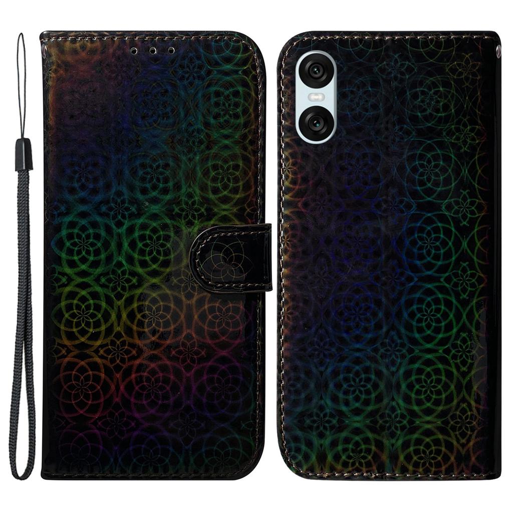 For Sony Xperia 10 VI Wallet Cover Dazzling Flower PU Leather Magnetic Clasp Protective Phone Case