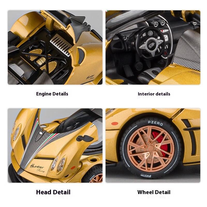 1/22 Pagani Huayra Dinastia Alloy Super Car Diecast Metal Model Classic Gull Wing Door Colection Decoration Children Toy Present