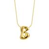 Chubby 26-Letter Balloon Pendant Necklace, Gold-Plated Stainless Steel