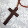 [Onoma] Onm Wooden Pendant Cross Decoration Brown Color Handmade Jewelry (36155479)