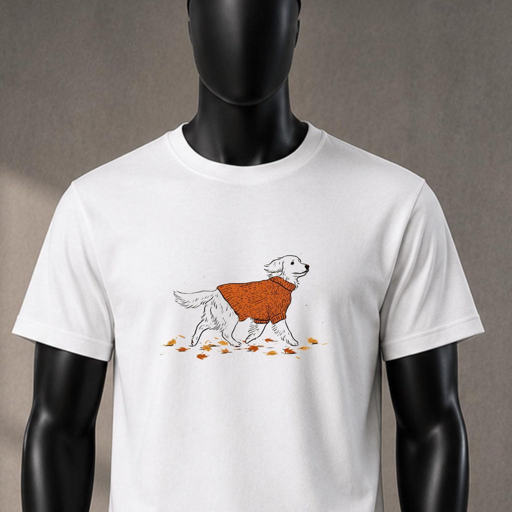 Golden Retriever in Sweater Autumn Dogs cute dog pumpkin cottagecore unique gifts woodland animals gift for dog lovers fall dog shirt