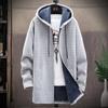 Men's Winter Thicken Sweatercoat Fleece Cardigan Jacket Male Slim Sweaters Long Hooded Sweater Warm Outwear Coats
