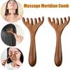 Pure Natural Six-Claw Head Massage Meridian Comb Health Care Wood Handle Tool for Lymphatic Scraping and Unblocking Artifact