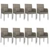 9 piece garden dining set with cushions black and gray poly rattan