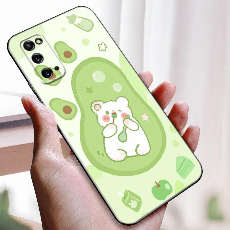 Милый мультяшный авокадо эстетический чехол для телефона Samsung Galaxy S22 Pro S21 S20 FE Ultra S10 Lite S10 S10E S9 S8 Plus черный чехол