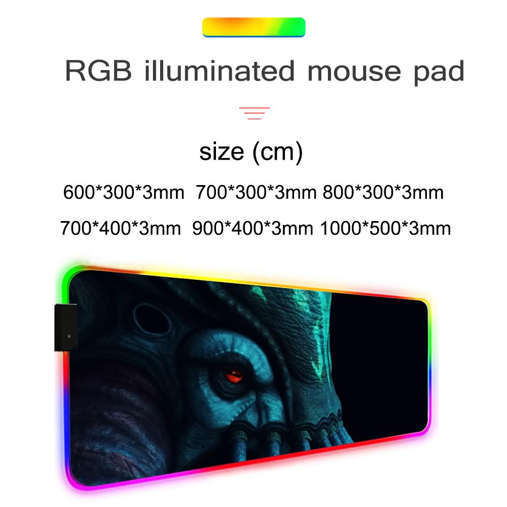 Subnautica Коврик для мыши RGB Игровой коврик для мыши Большой светодиодный коврик Настольный коврик для ПК Светящийся коврик для мыши Большие коврики для клавиатуры Настольный ковер с подсветкой