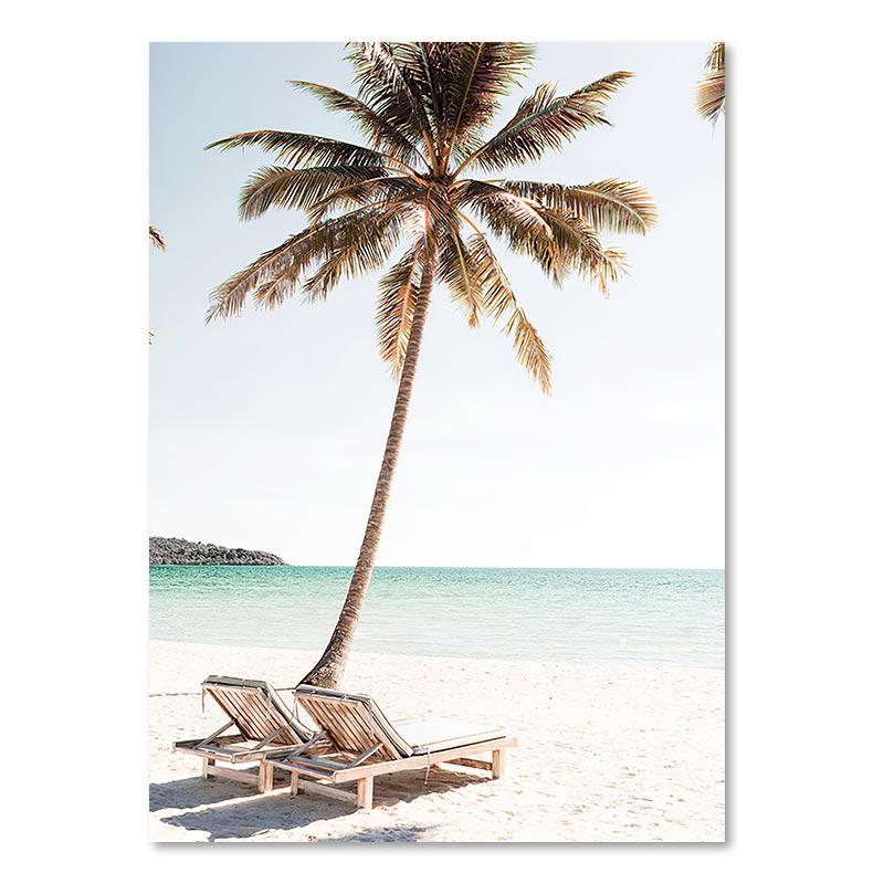 Тропическое море пляжные волны постер кокосовая пальма мост грузовик холст живопись скандинавское настенное искусство картины для гостиной домашний декор