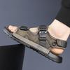 Summer Korean Style Men Sandals Leather Lightweight Open Toe Flat Casual Outdoor Walking Sandal Beach Sandals Size 38-44