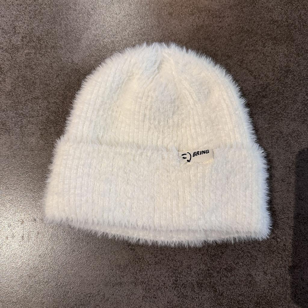 Женская вязаная шапка-бини с теплым дышащим норковым полотном для повседневной носки