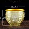 Brass Rice Jar: Home Decoration Treasure Basin with Hundred Blessings Couplet
