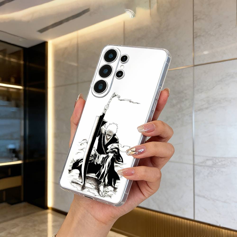 Горячий аниме-чехол B-L-E-A-C-H для телефонов Samsung S25, S24, S21, S22, S23, S30, Ultra, S20, Plus, Fe, Lite, прозрачная крышка