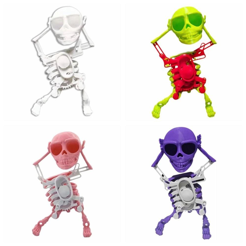 Simulation Wind-up Dancing Skeleton Toy Plastic Spring Clockwork Toy  Desktop Ornament