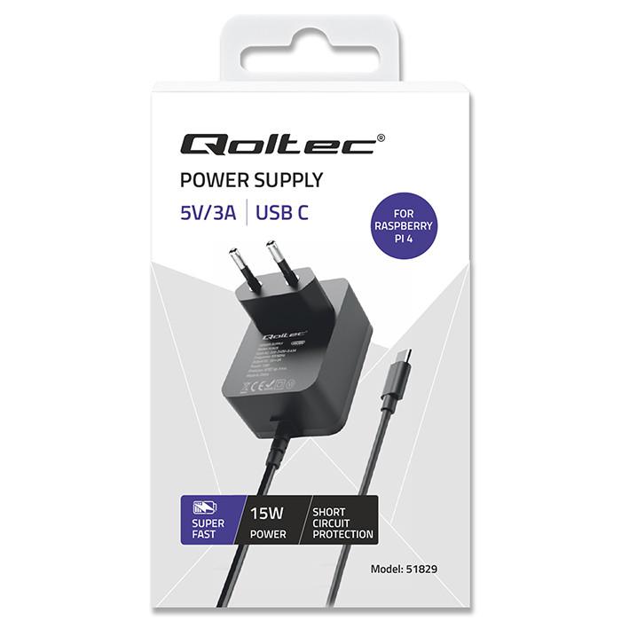 Qoltec 100W GaN Wall Charger | 5-20V | 1.5-5A | 2 x USB-C PD | 1 x USB QC 3.0 | Laptop | Smartphone | White