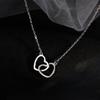 Fashion Valentine's Day gift love necklace simple cold wind double love thin chain collarbone chain female