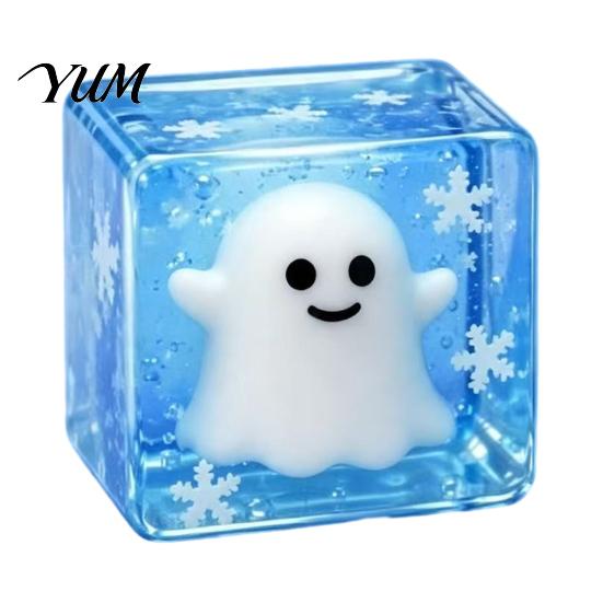 Anxiety Relief Toy Halloween Ghost Cube Squeeze Toy, Pumpkin Bat Stress with Clear Snowflake, Hand Relaxation Sensory for Party Favors